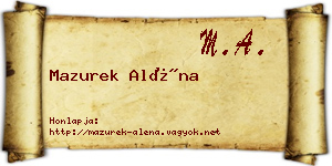 Mazurek Aléna névjegykártya